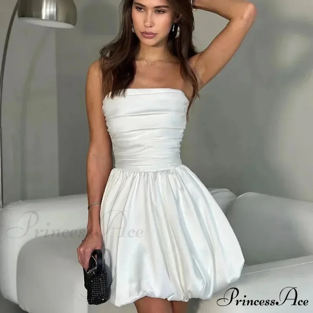 Rose Ruffled Single-Shoulder Short Dress - Image 7