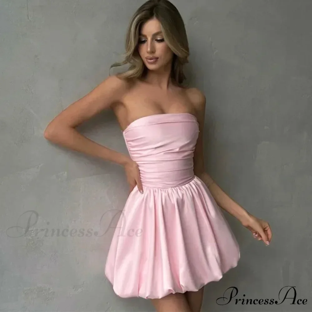 Rose Ruffled Single-Shoulder Short Dress - Image 9