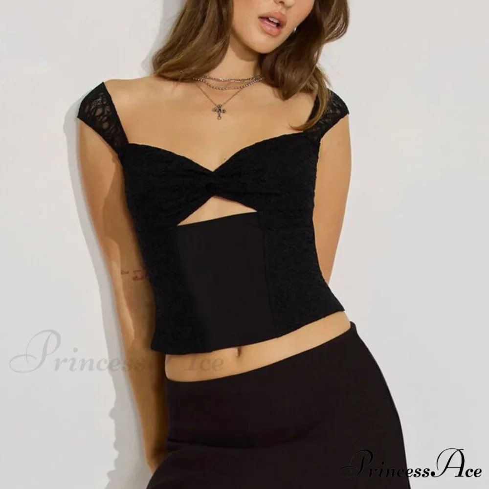 Rotate Front Lace Blossom Crop Top - Image 4