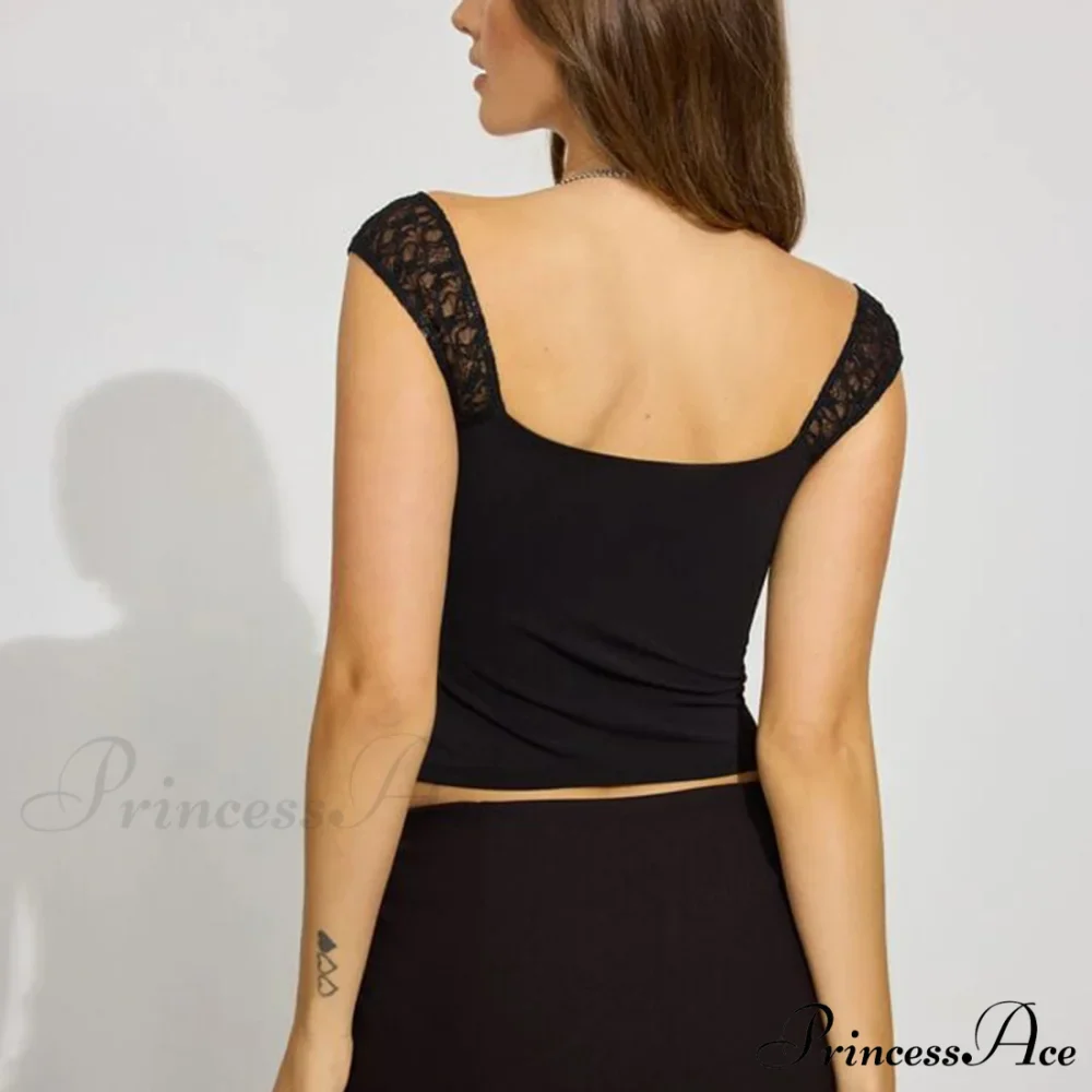 Rotate Front Lace Blossom Crop Top - Image 5