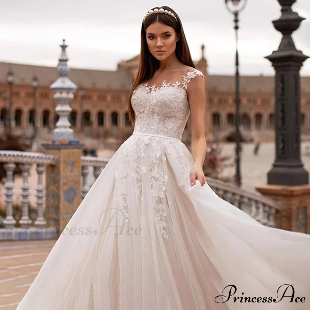 Royal A-Line Transparent Back Bridal Gown - Image 2
