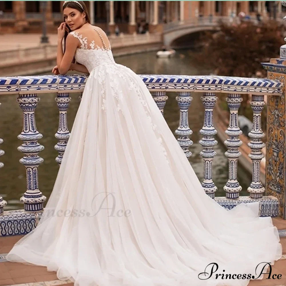 Royal A-Line Transparent Back Bridal Gown - Image 3
