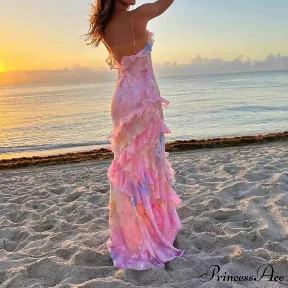 Ruffled Floral Print Holiday Dress - Image 5