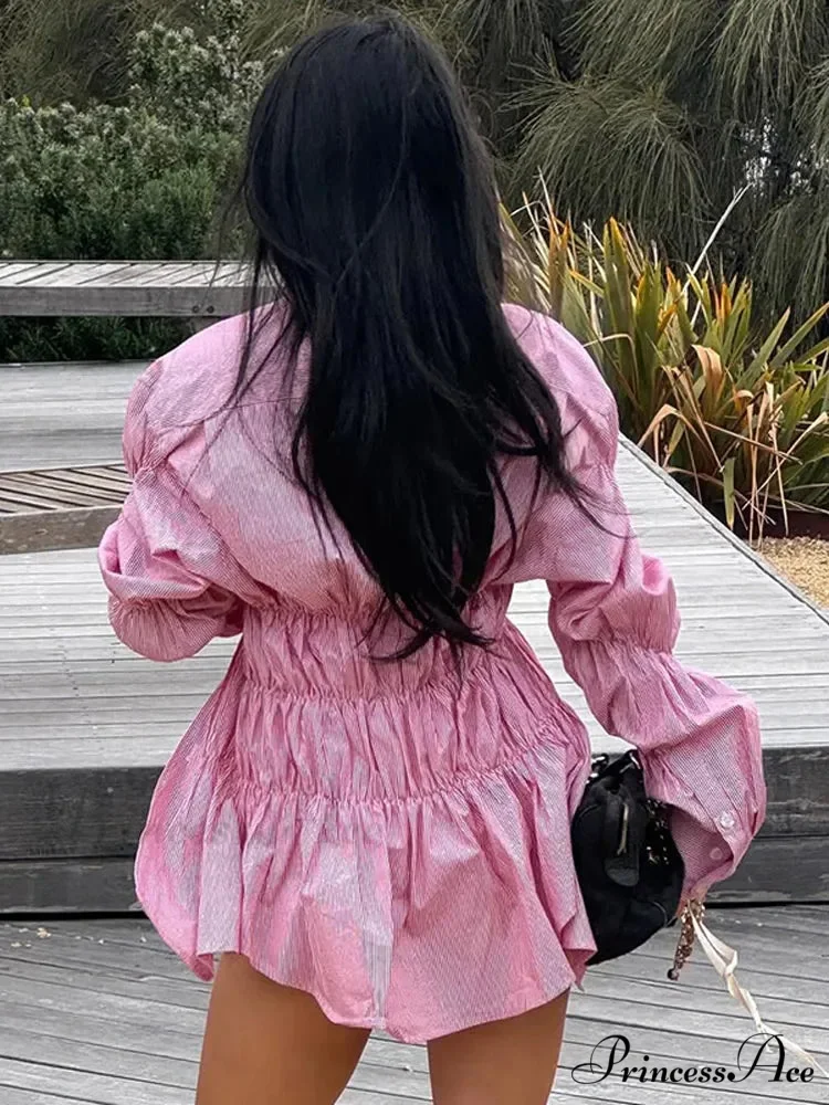 Ruffled Shirt with Folded Collar - Image 3