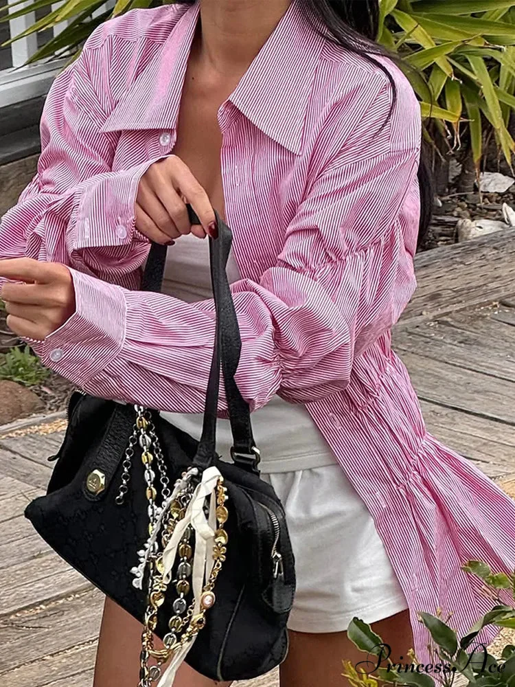 Ruffled Shirt with Folded Collar - Image 9