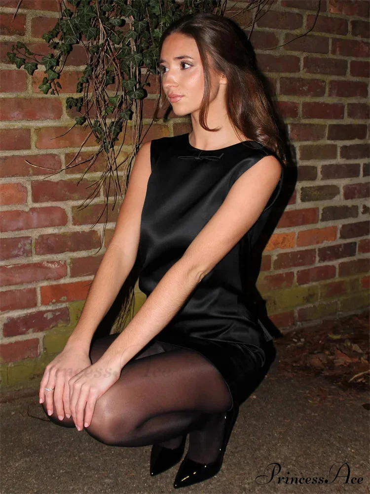 Satin Bow Petite Dress - Image 7