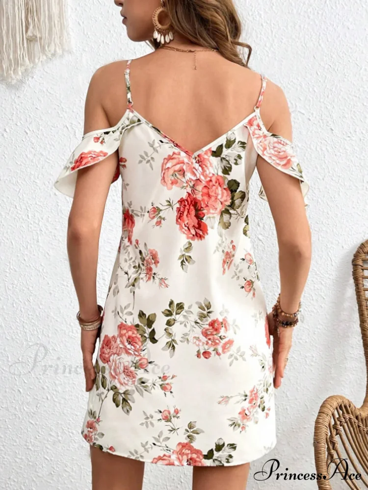 Seductive Bandeau Patterned Summer Flower Dress - Image 2