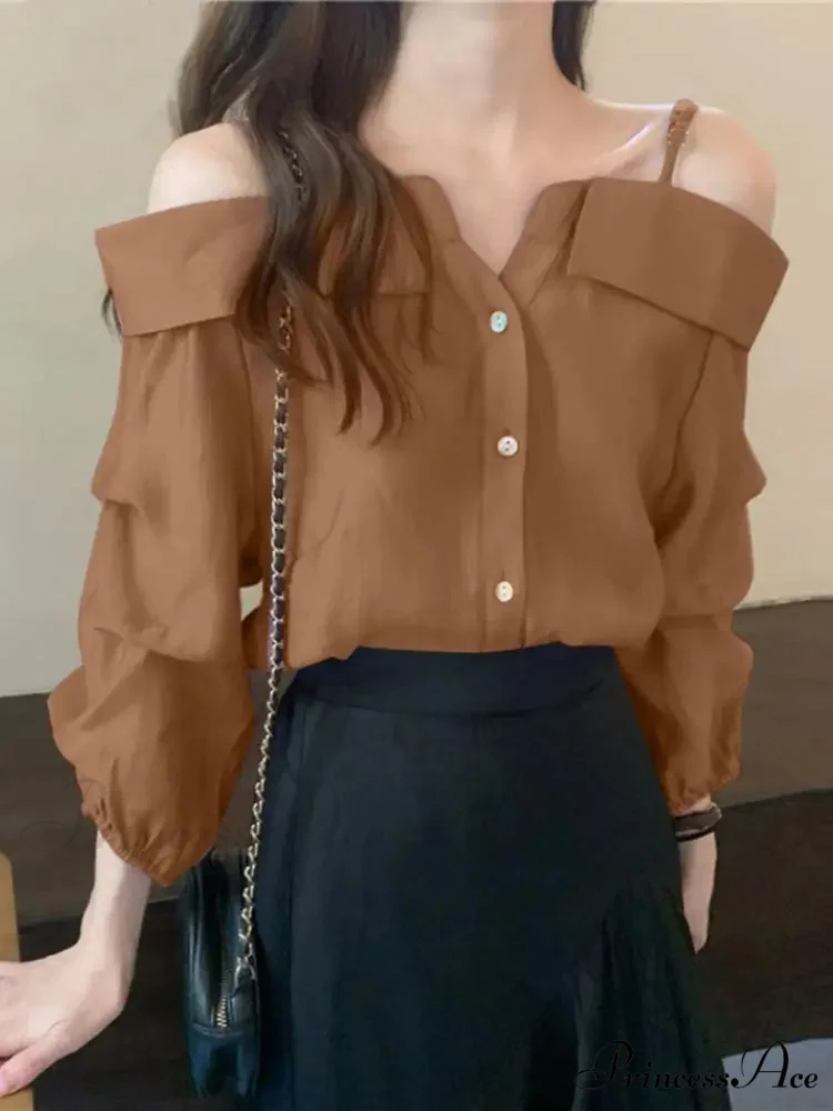 Seductive Off Shoulder Ruffled Monochrome Top - Image 3