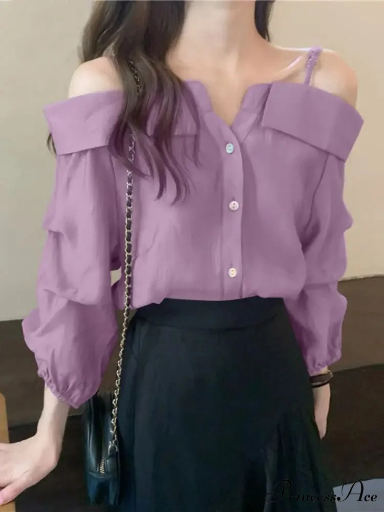 Seductive Off Shoulder Ruffled Monochrome Top - Image 4