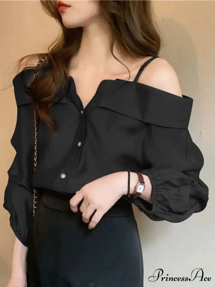 Seductive Off Shoulder Ruffled Monochrome Top - Image 5