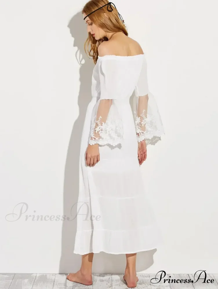 Seductive Off-The-Shoulder Lace Bohemian Dress - Image 5