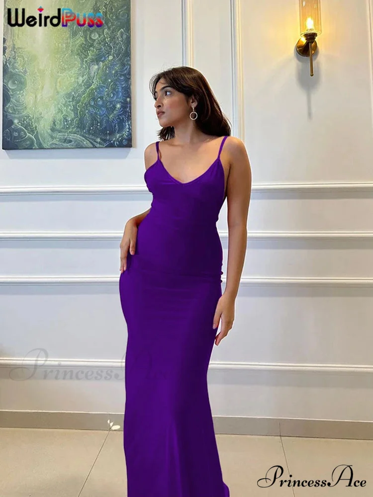 Seductive Open-Back Plunging Folds Mermaid Maxi Dress - Image 6