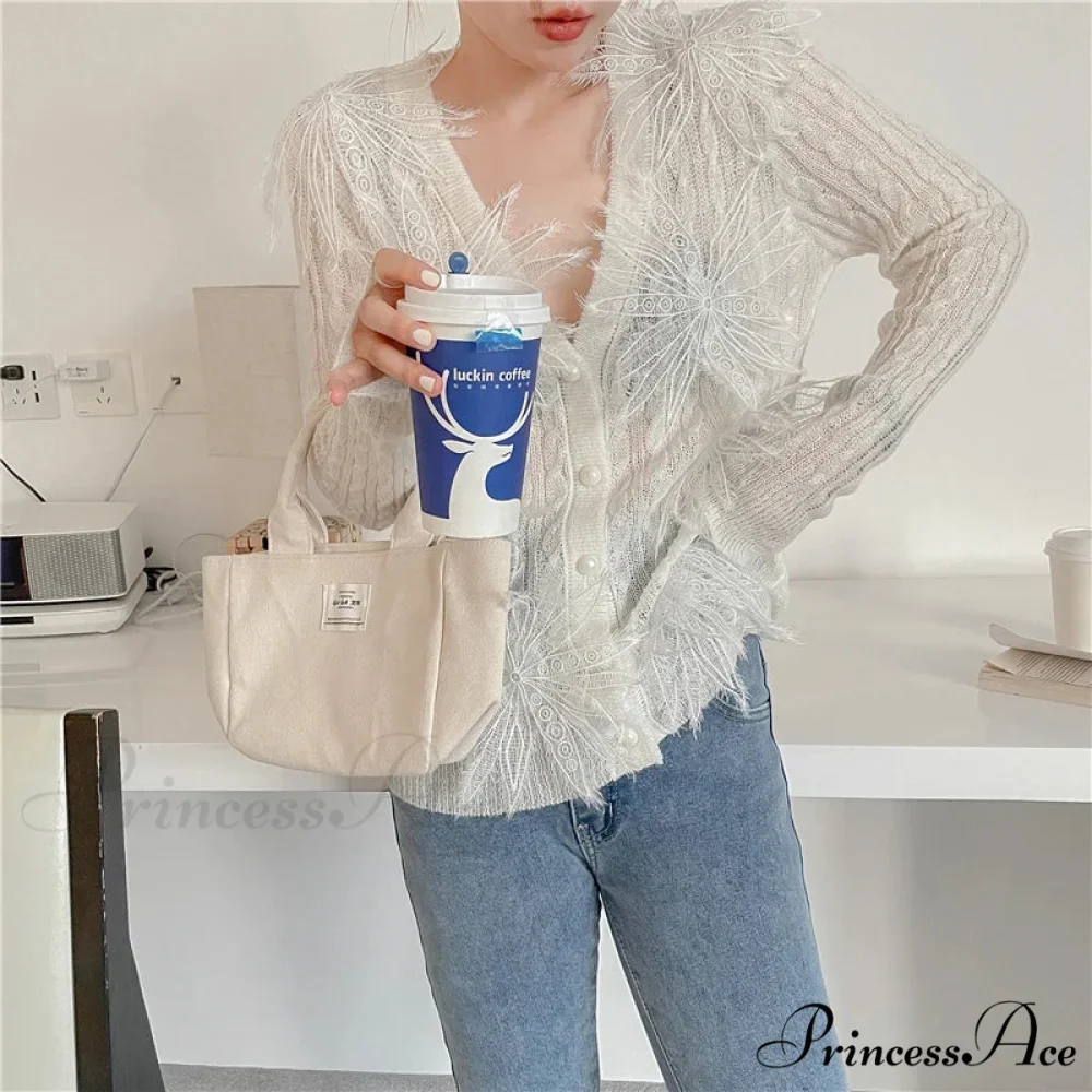 Seductive Stitched Blossom Knitted Top Celebration Blouse - Image 2