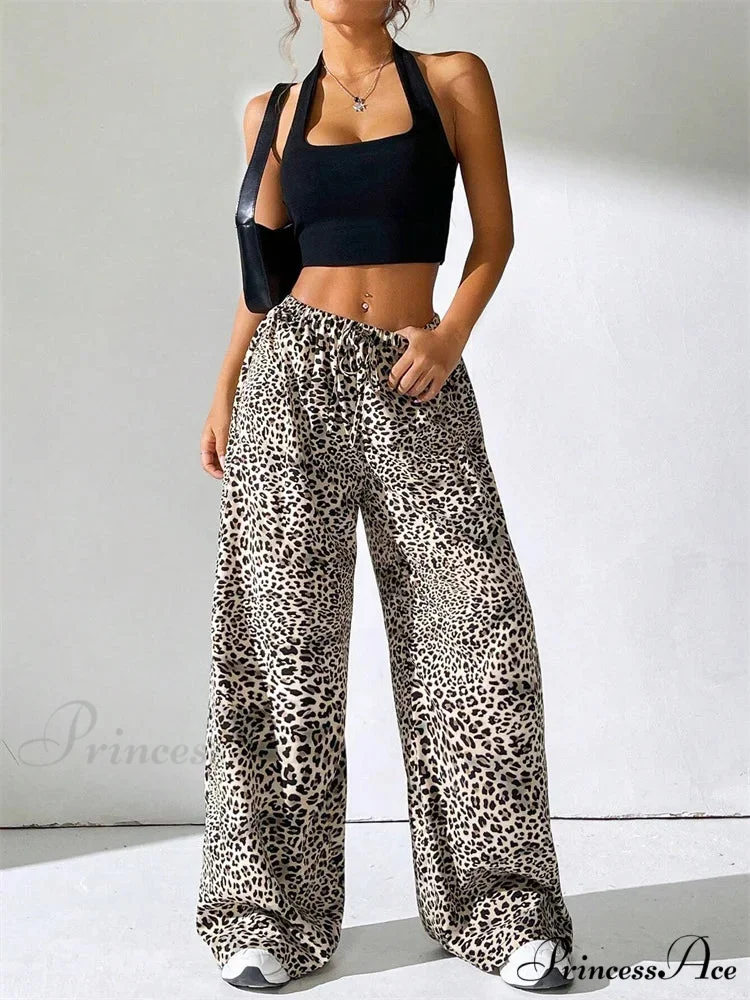 Seductive Striped Side Split Tie-Up Wide-Leg Sweatpant - Image 3