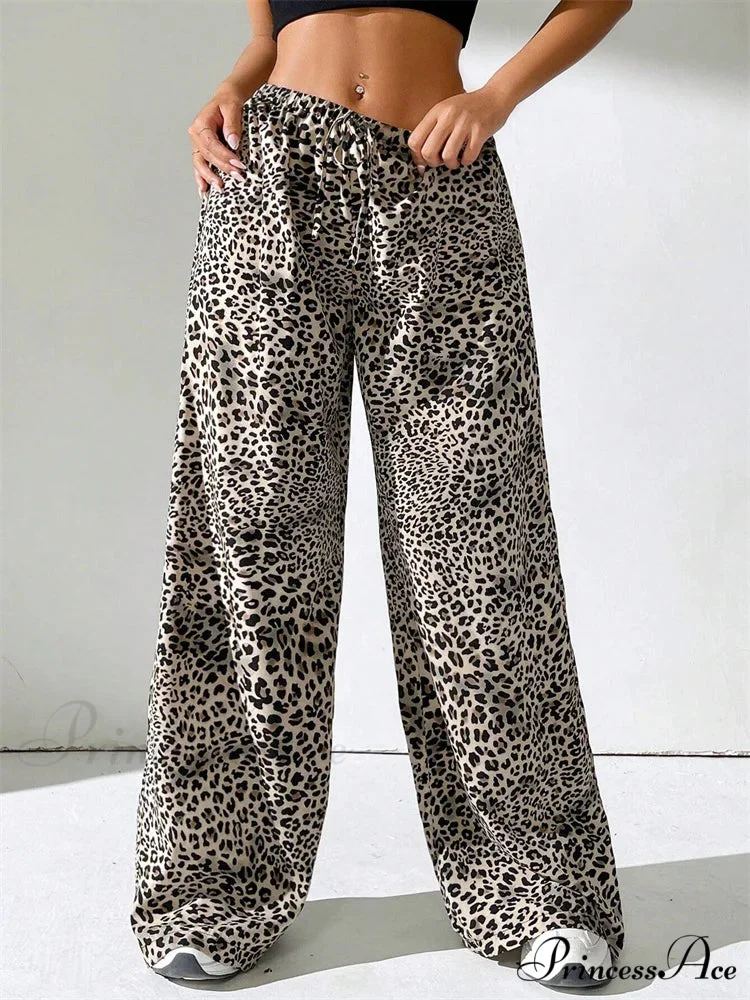 Seductive Striped Side Split Tie-Up Wide-Leg Sweatpant - Image 4