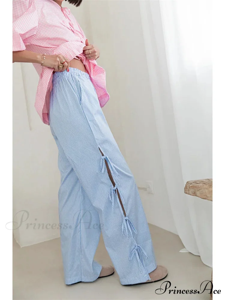 Sheer Blossom Transparent Waist Wide Leg Pant - Image 2