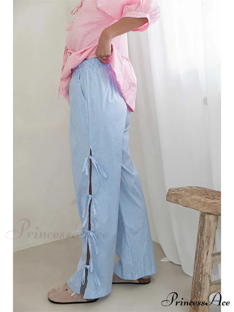 Sheer Blossom Transparent Waist Wide Leg Pant - Image 3