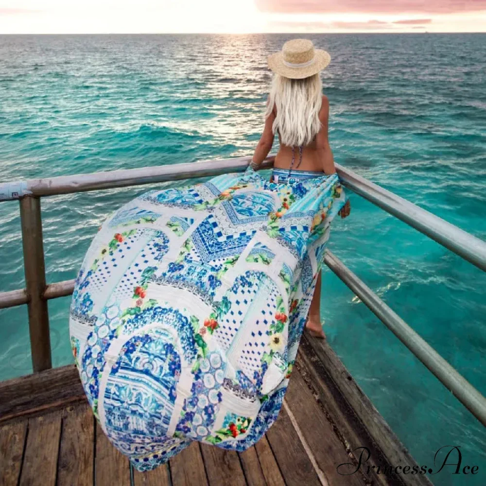 Sheer Flower Pattern Extended Sleeve Bohemian Wrap - Image 9