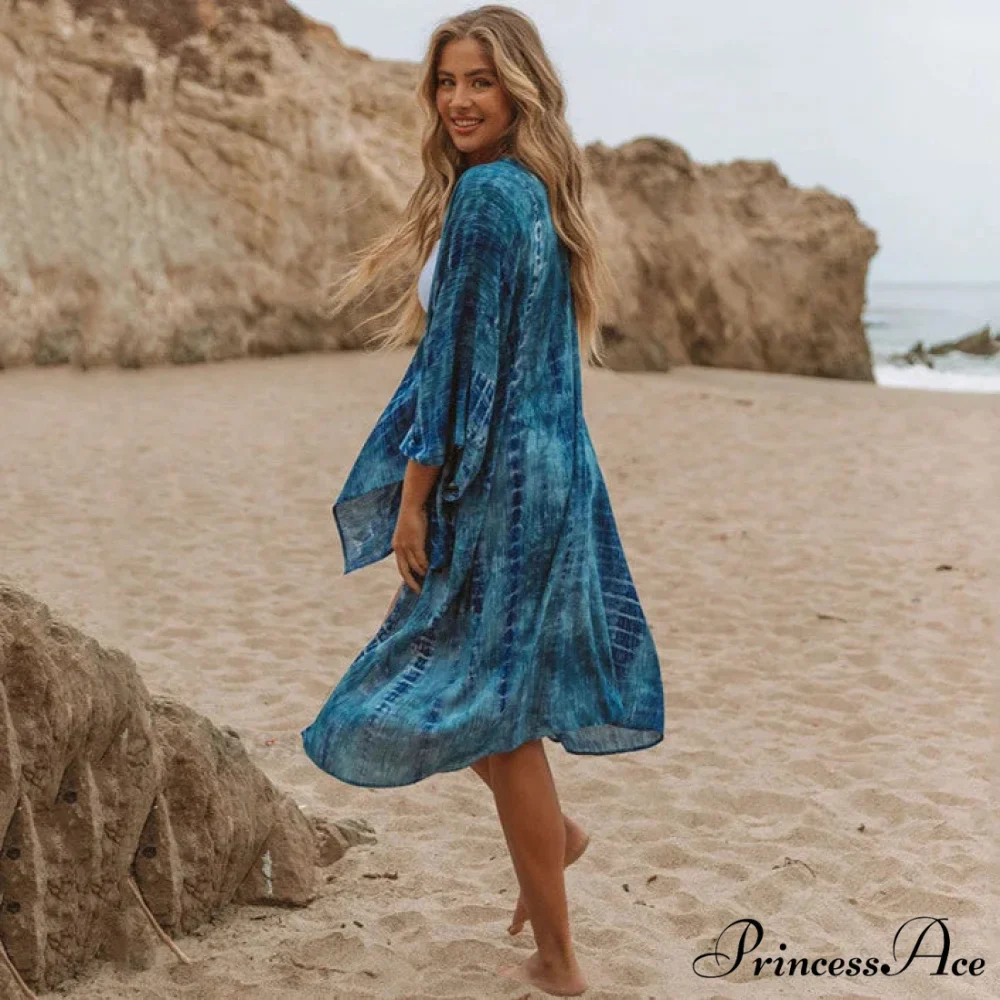 Sheer Leopard Print Kimono Bohemian Beach Cover up - Image 13