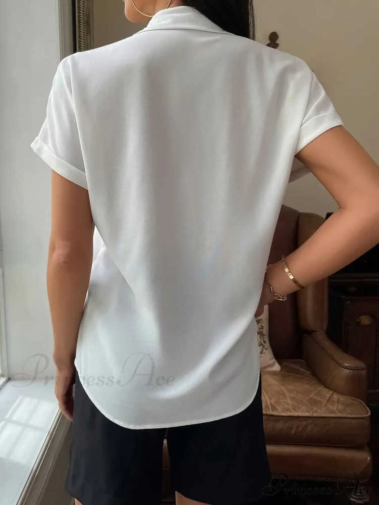 Sheer Short-Sleeved Informal Blouse - Image 2