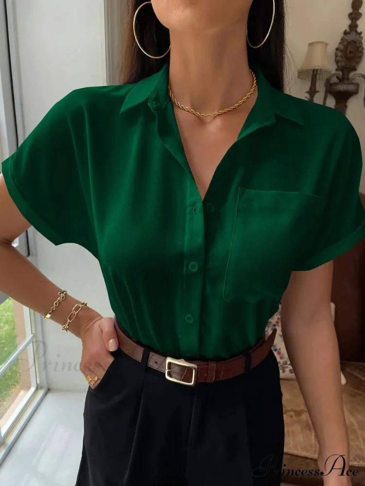 Sheer Short-Sleeved Informal Blouse - Image 7