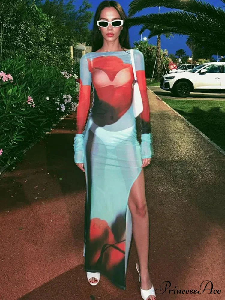 Sheer Transparent Holiday Dress - Image 2