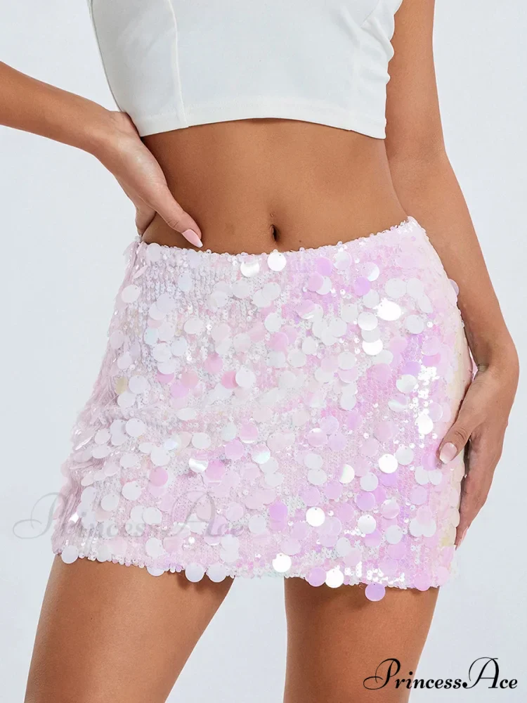 Shimmer Sequin Sparkle Mini Skirt - Image 5