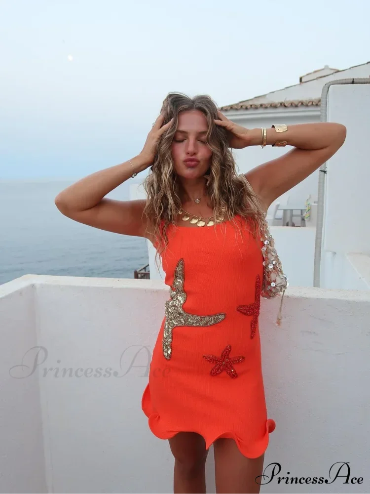 Shimmering Beaded Short Dress - Image 7
