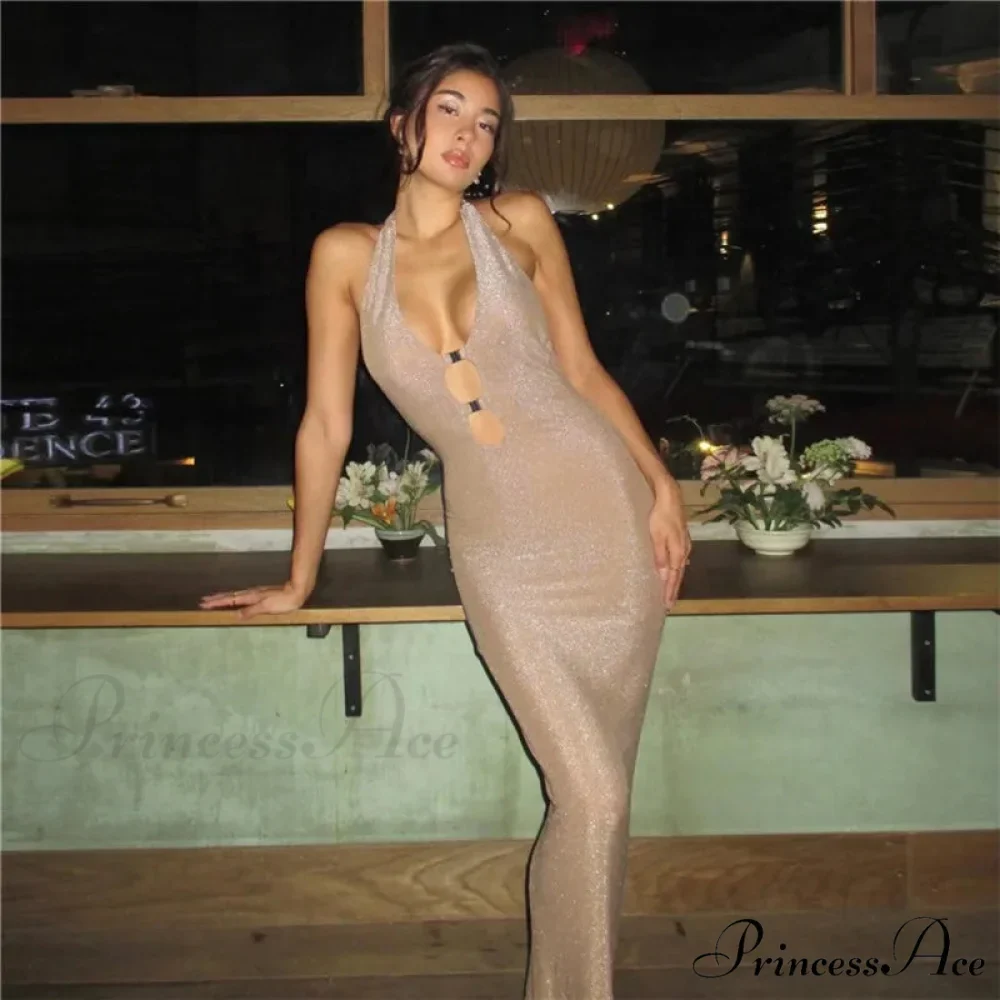 Shimmering Low-Cut Holiday Gown - Image 5