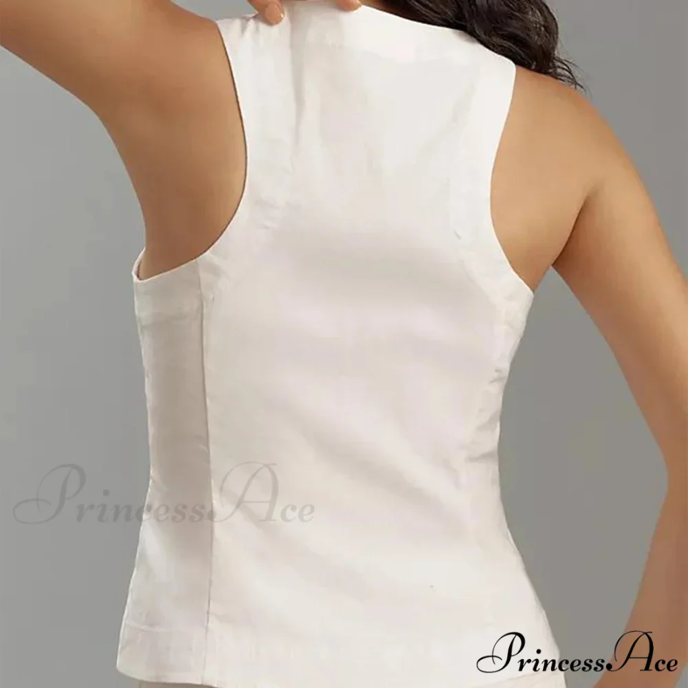 Shirt Waistcoat Cropped Top - Image 3