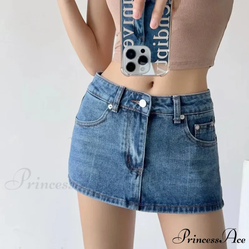 Short Tiny Slim Denim Skirt - Image 4