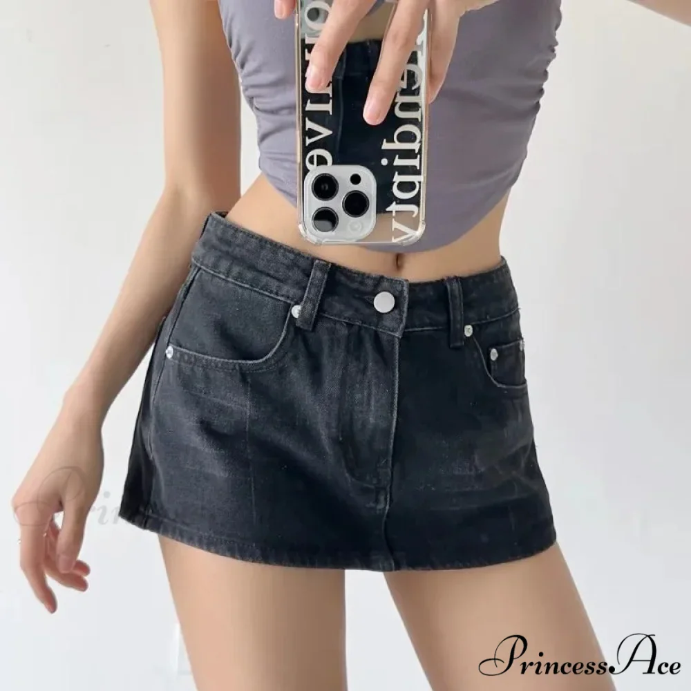 Short Tiny Slim Denim Skirt - Image 5