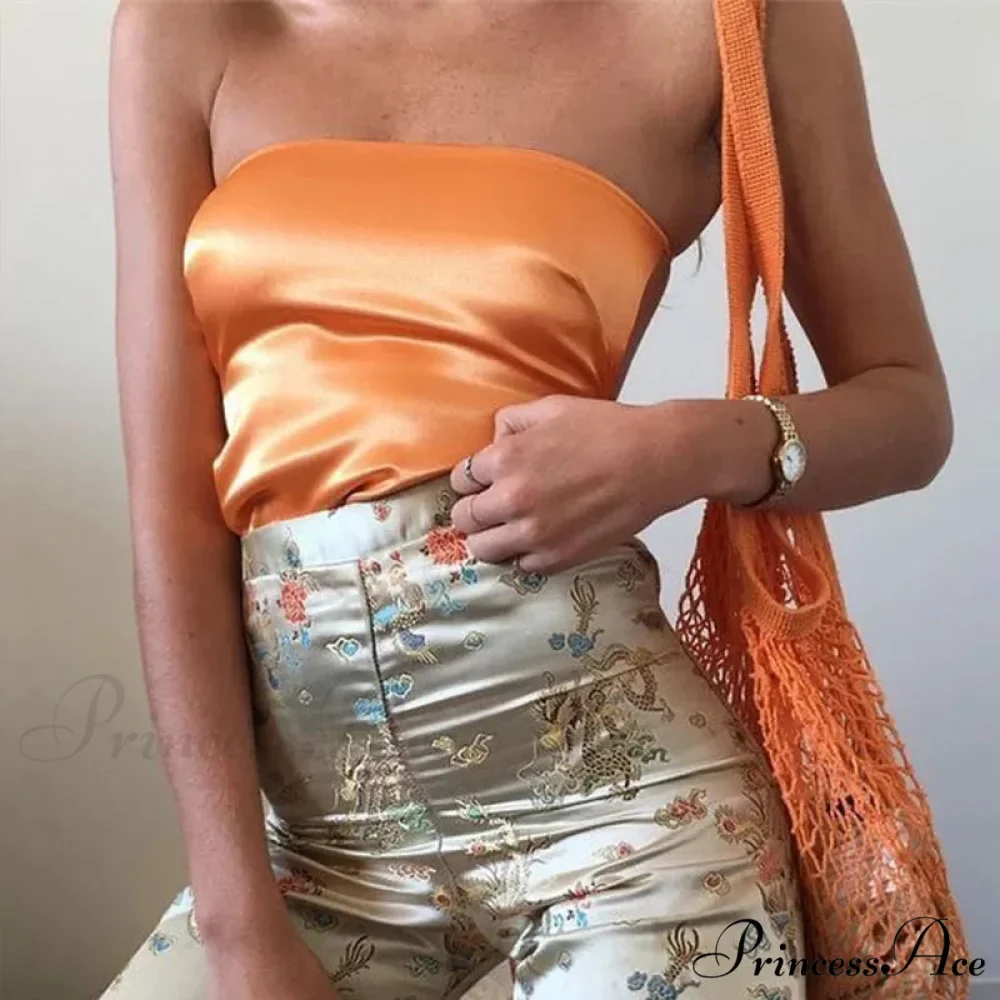 Silky Fasten-Up Tube Crop Top - Image 5