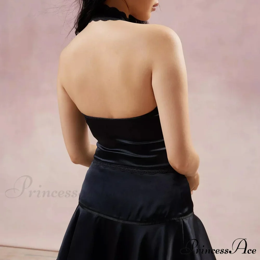Silky Ribbon V-Neck Crop Top - Image 5