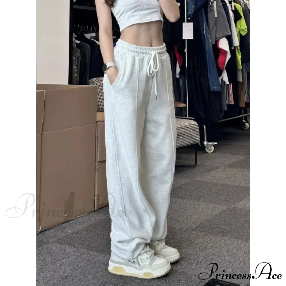Simple Grey Knit Jogger Trousers - Image 2