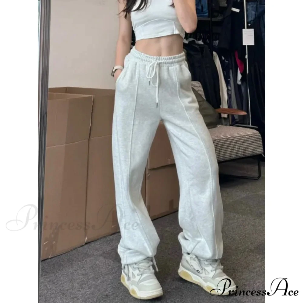 Simple Grey Knit Jogger Trousers - Image 3