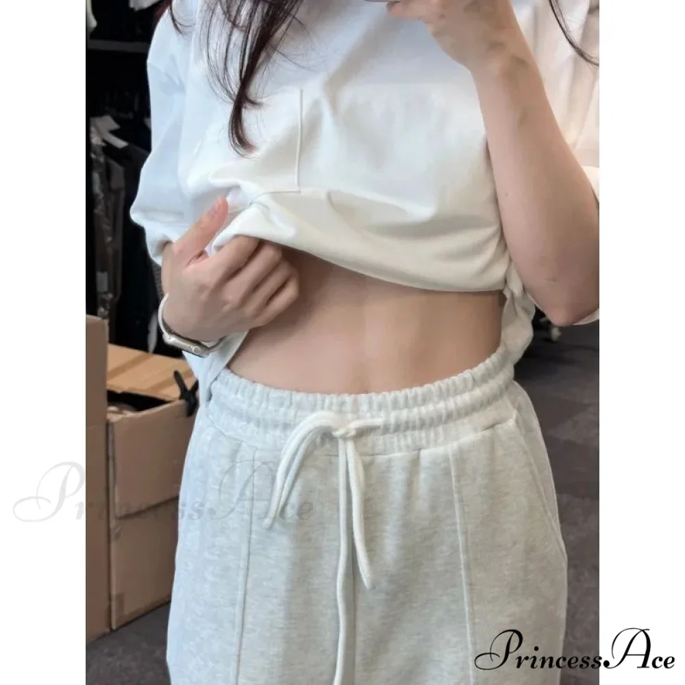 Simple Grey Knit Jogger Trousers - Image 5