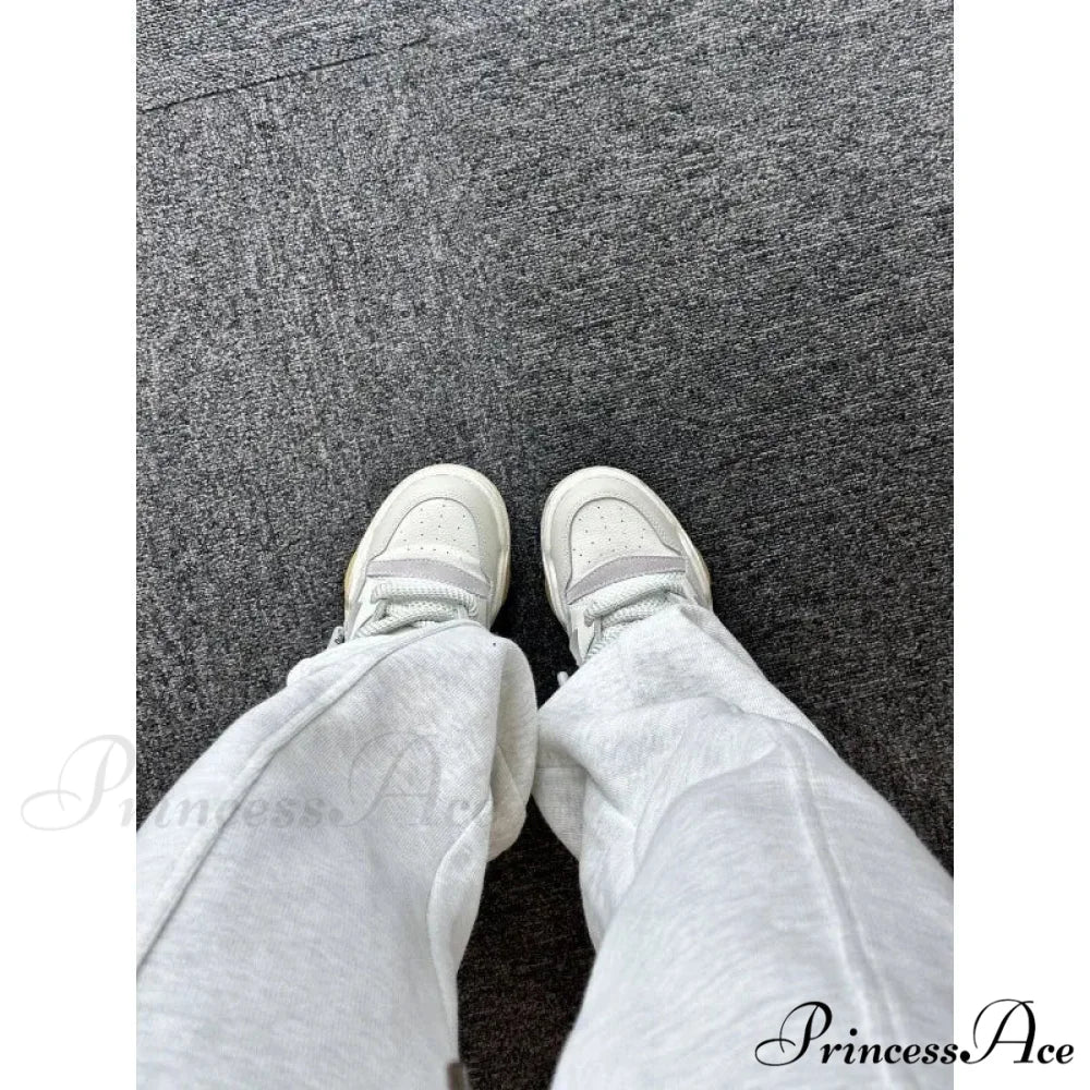 Simple Grey Knit Jogger Trousers - Image 6