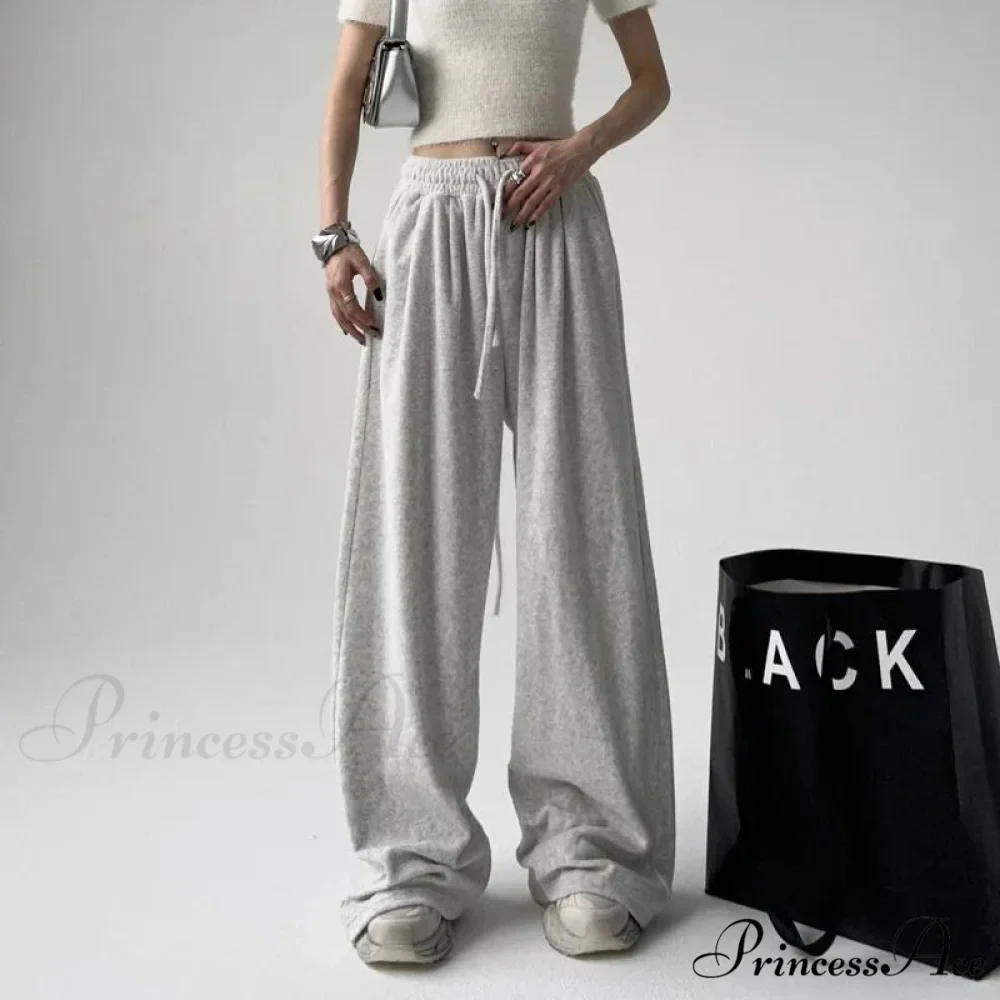 Simple Grey Knit Jogger Trousers - Image 7