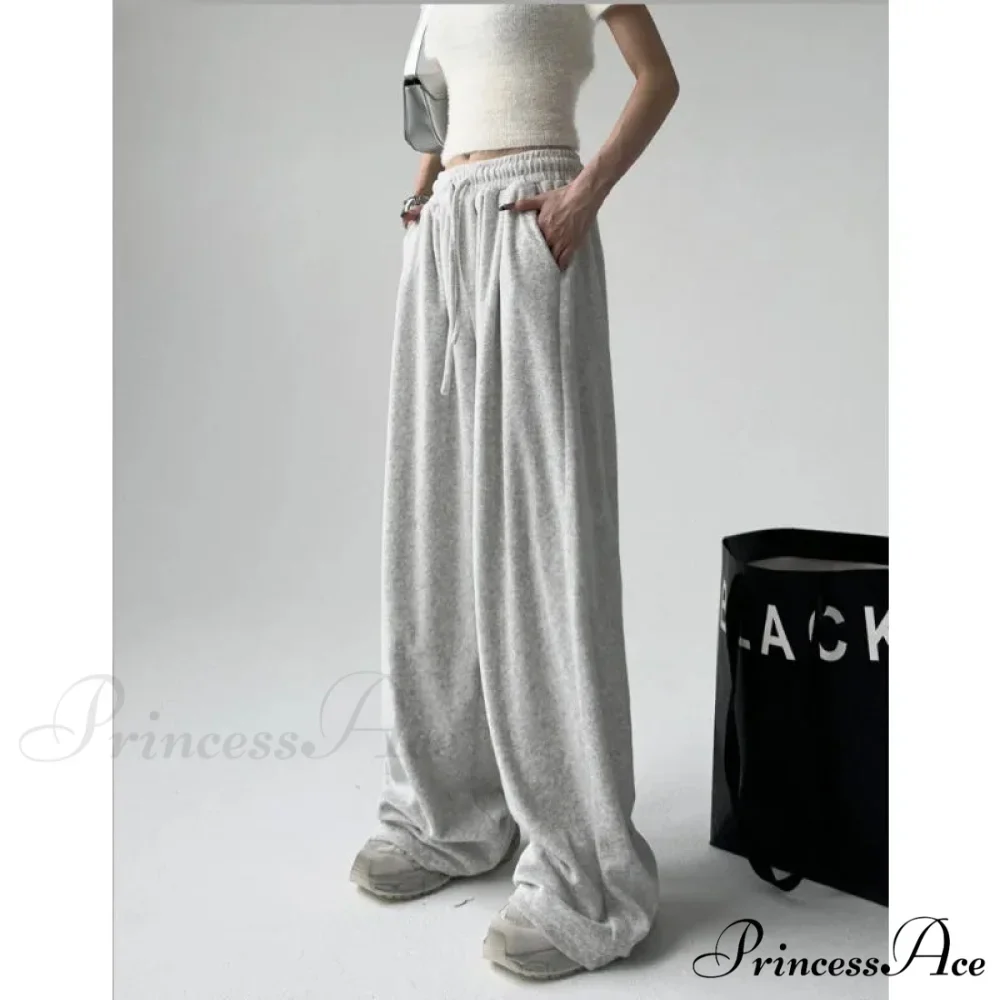 Simple Grey Knit Jogger Trousers - Image 8