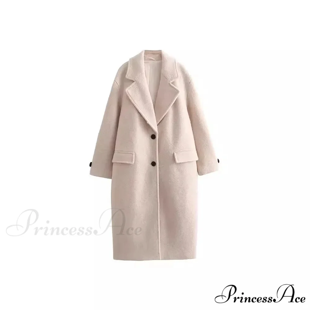 Single-Breasted Informal Woolen Overcoat - Image 4