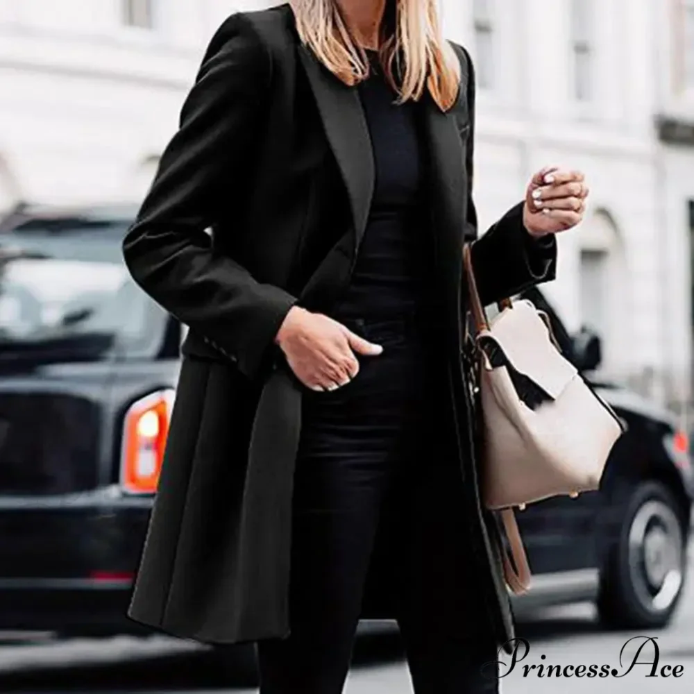 Single-Breasted Wool Suit Jacket Overcoat - Image 2