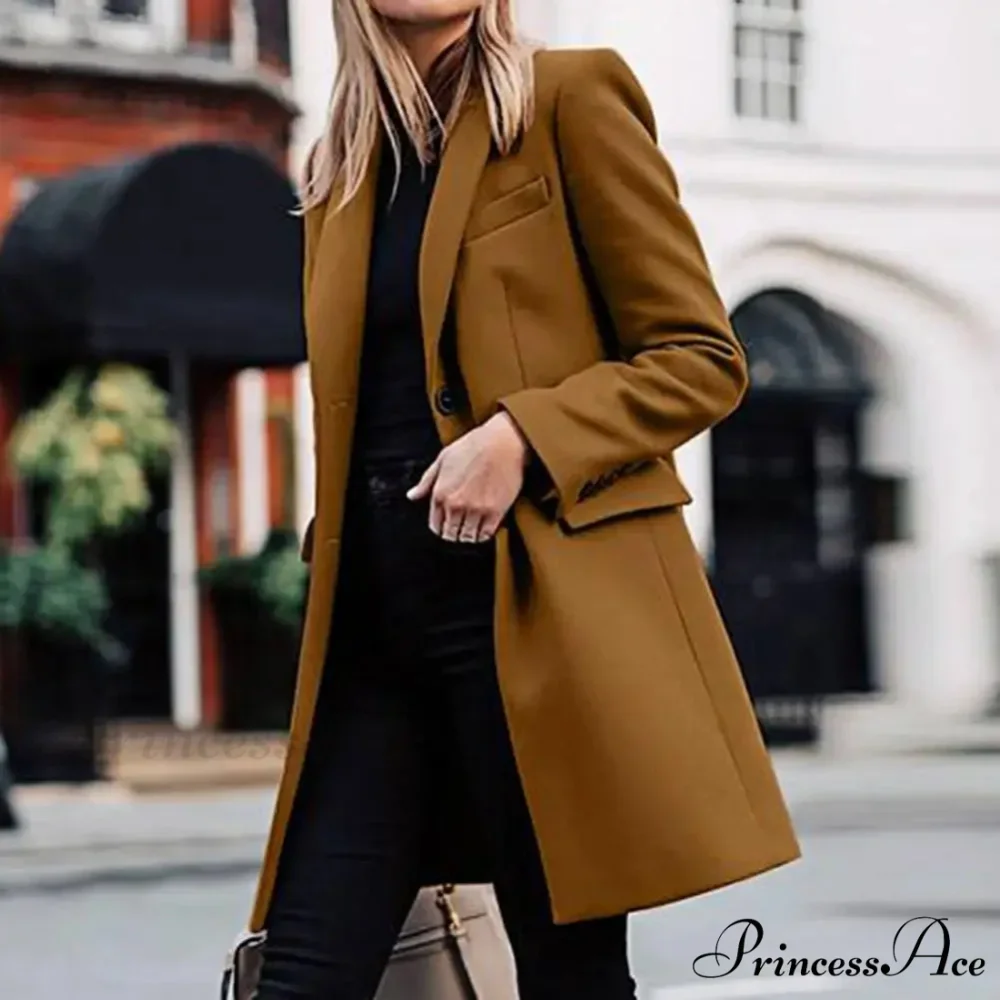 Single-Breasted Wool Suit Jacket Overcoat - Image 3
