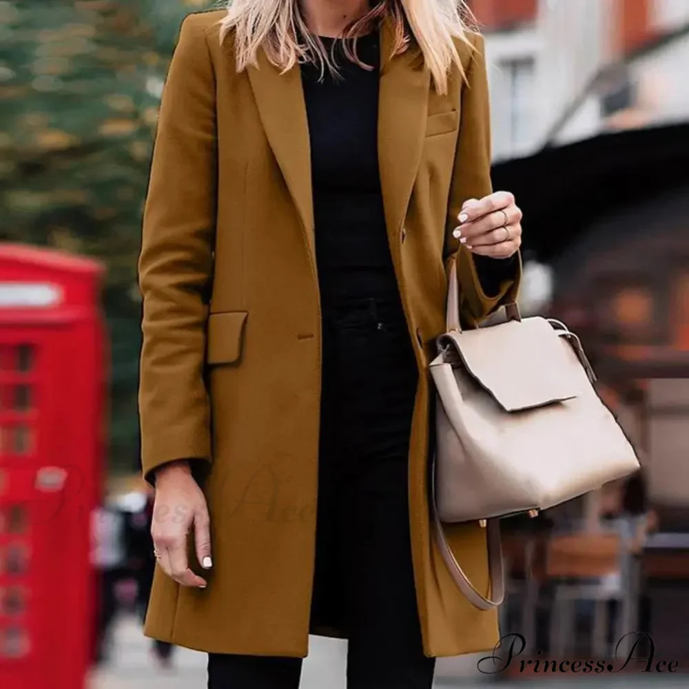 Single-Breasted Wool Suit Jacket Overcoat - Image 6