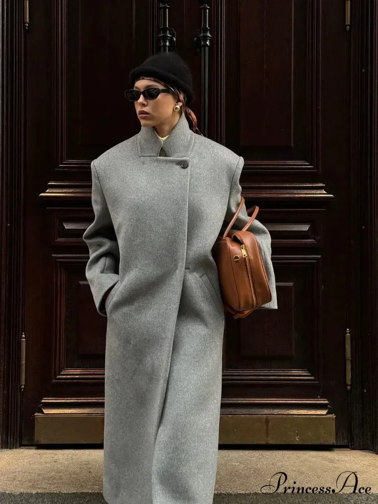 Single Button Woolen Extended Coat - Image 6