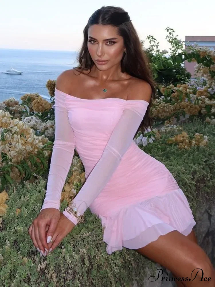 Single-Shoulder Dual Layer Short Dress - Image 4