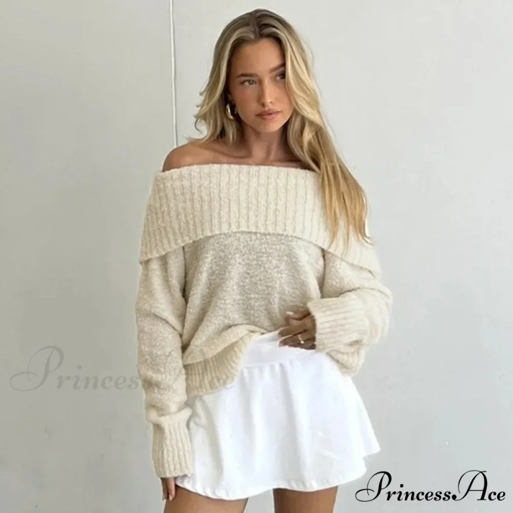 Single Shoulder Sleek Long Sleeve Pullover Jumper - Image 2