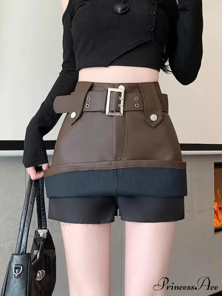 Skin Tall Waist Dark Skirt - Image 2