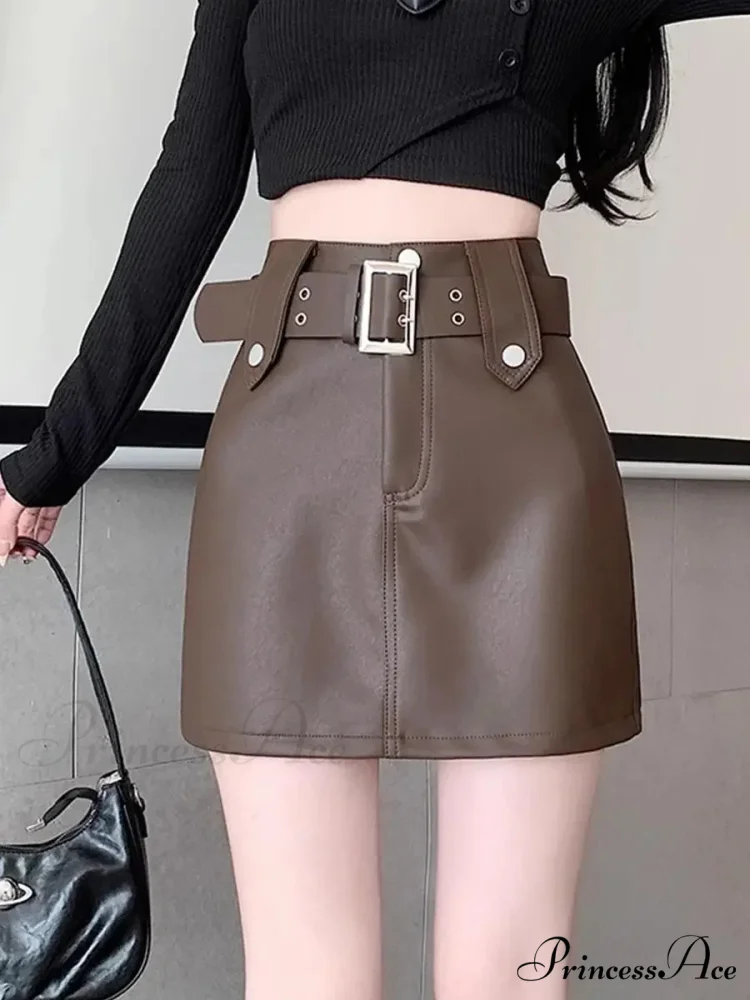 Skin Tall Waist Dark Skirt - Image 4