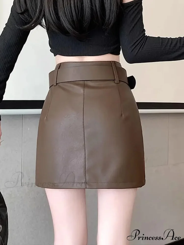 Skin Tall Waist Dark Skirt - Image 6